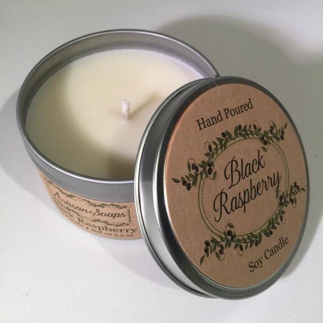 Black Raspberry Vanilla Soy Candle - Artisan Soaps