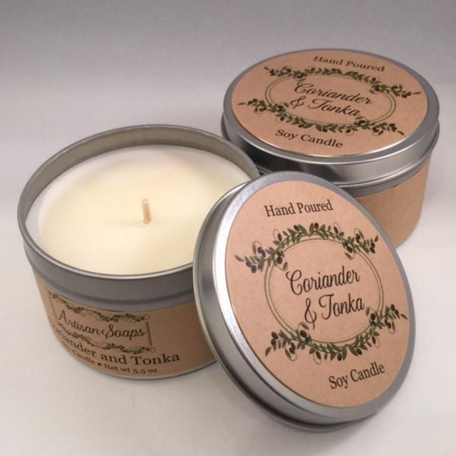 Coriander and Tonka Soy Candle - Artisan Soaps