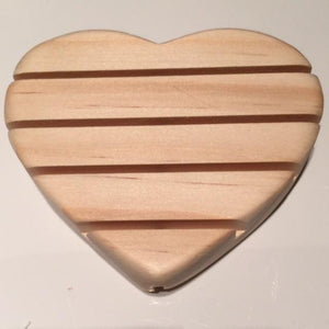 Heart-Shaped Pine Wood Soap Dishes - Artisan Soaps