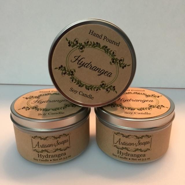 Hydrangea Soy Candle - Artisan Soaps